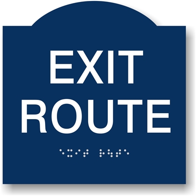 EXIT Route Braille Sign