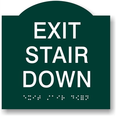 EXIT Stair Down Braille Sign