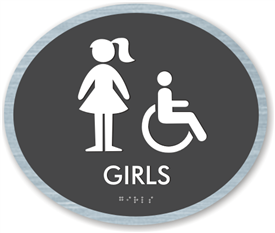 Girl's braille ADA Sign