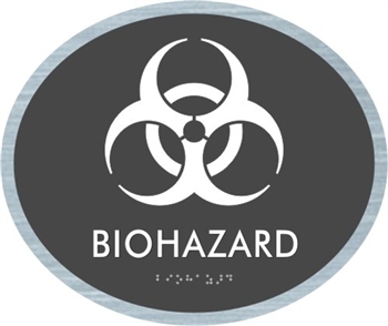 Biohazard braille ADA Sign