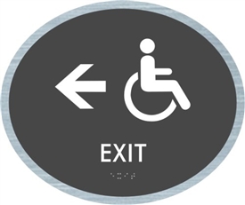 Handicap Exit braille ADA Sign