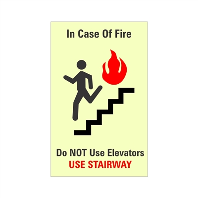 Elevator In Case of Fire Sign