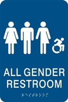 All Gender ADA Braille Restroom Sign