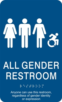 All Gender ADA Braille Restroom Sign