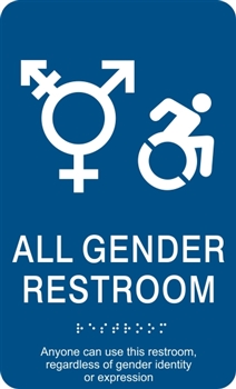 All Gender ADA Braille Restroom Sign