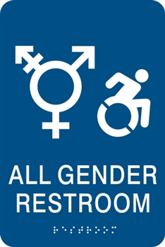 All Gender ADA Braille Restroom Sign