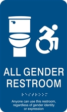 All Gender ADA Braille Restroom Sign