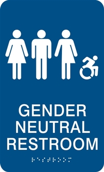 Gender Neutral ADA Braille Restroom Sign