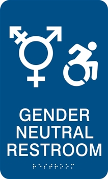 Gender Neutral ADA Braille Restroom Sign