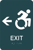 ADA Braille Handicap Exit Directional Sign