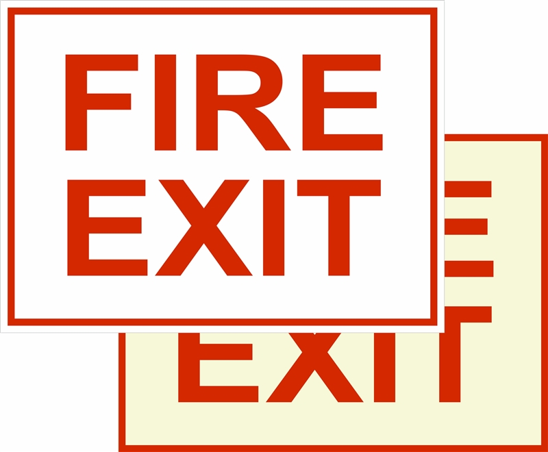 Luminous or Non-Luminous Fire Exit Sign