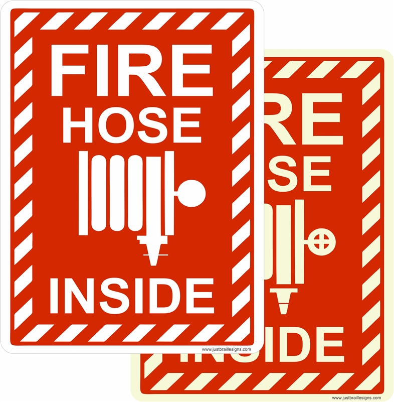 Luminous or Non-Luminous Fire Hose Symbol Sign