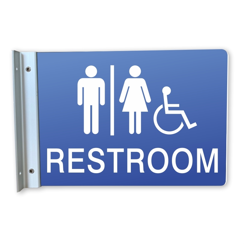 Handicap Restroom Wall Projecting Sign