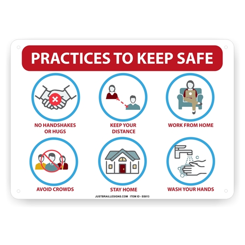 Practices to Keep Safe From Virus Sign