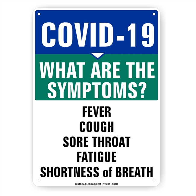 Virus Symptom Warning Safety Sign