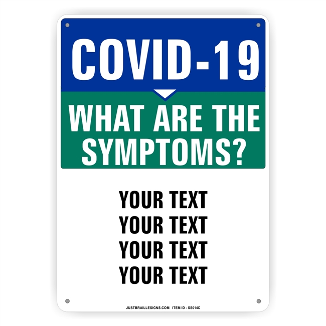 Custom Virus Symptom Warning Safety Sign