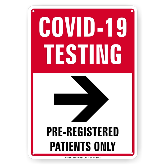 Coronavirus Testing Site Sign