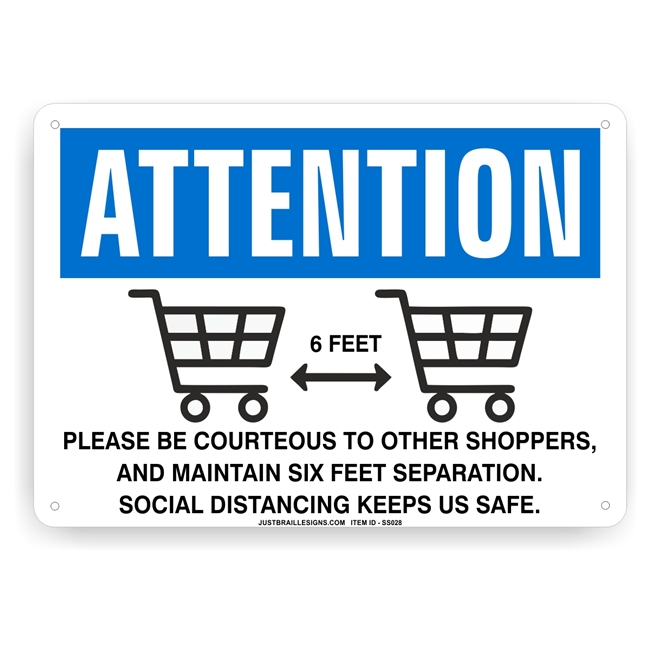 Social Distancing Safety Sign