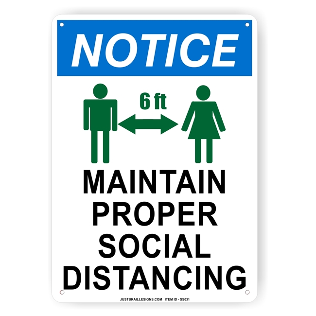 Social Distancing Safety Sign