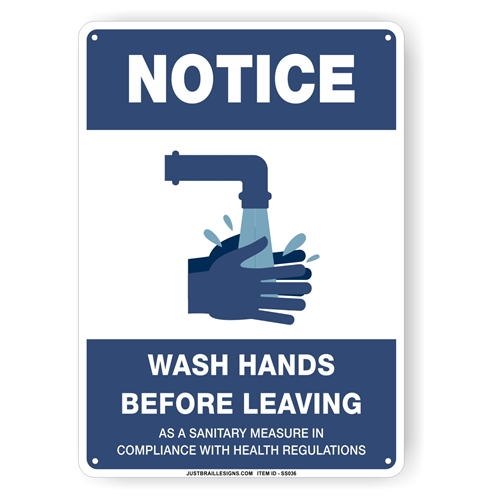 Hand Washing Safety Sign