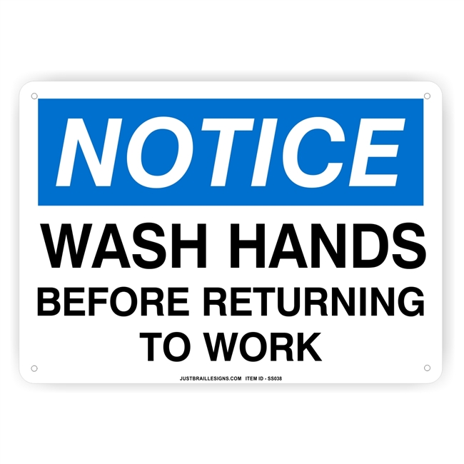 Hand Washing Safety Sign