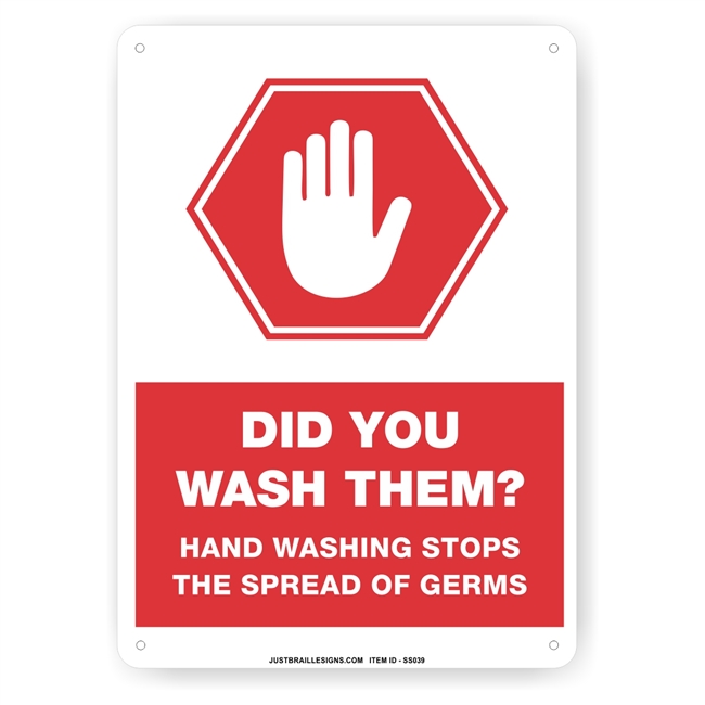 Hand Washing Safety Sign