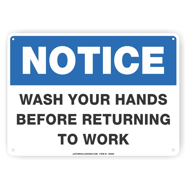 Hand Washing Safety Sign