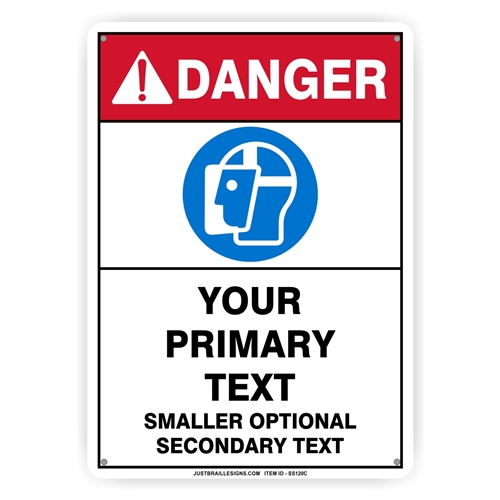 Custom Face Protection Safety Sign