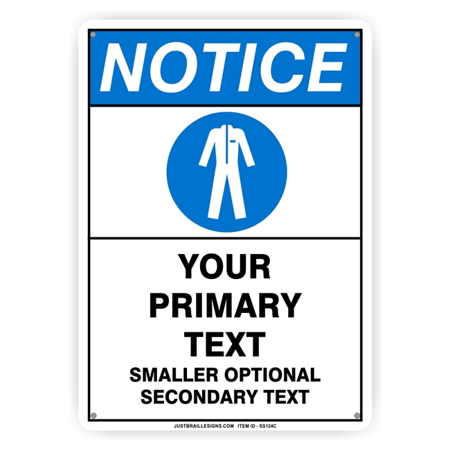 Custom Protective Clothing Safety Sign