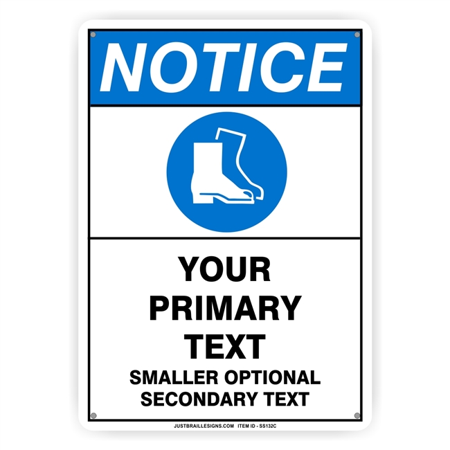 Custom Foot Protection Safety Sign