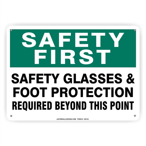 Eye & Foot Protection Required Sign