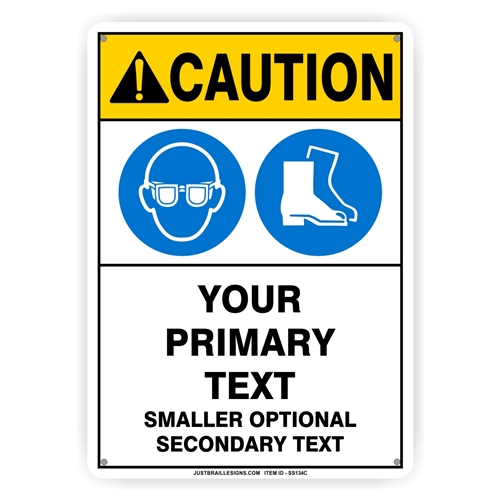 Custom Eye & Foot Protection Safety Sign