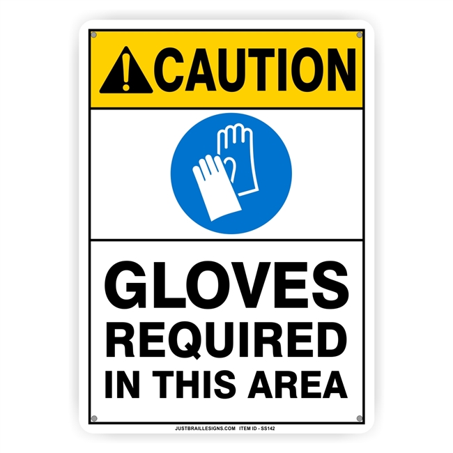 Gloves Required Safety Sign