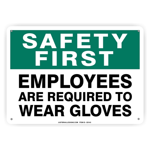 Gloves Required for Employees Safety Sign