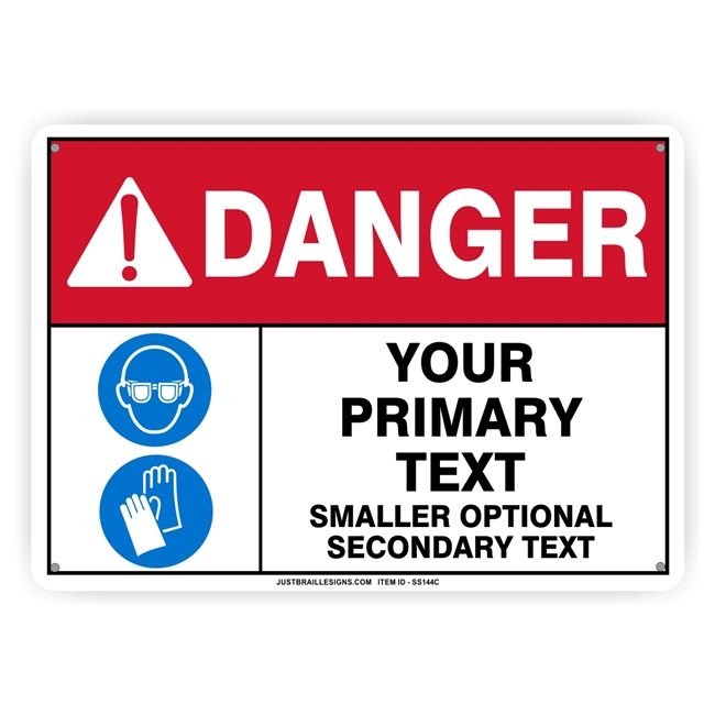 Custom Hand  & Eye Protection Safety Sign