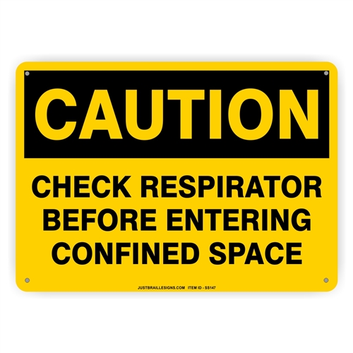 Check Respirator Safety Sign