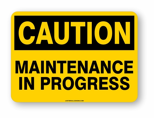Elevator Maintenance Caution Sign