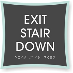 EXIT STAIR DOWN Braille Sign