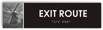 Exit Route Braille Sign