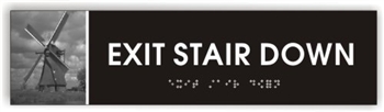 Exit Stair Down Braille Sign