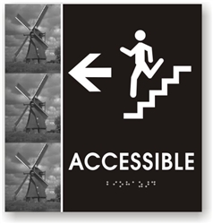 Stair Accessible Directional Braille Sign
