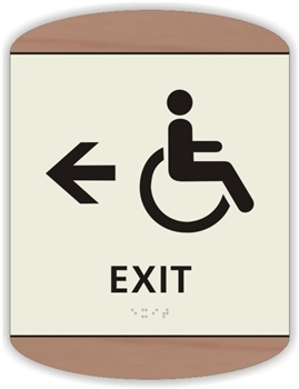 Braille Handicap Exit Directional Sign