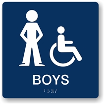 Boy's Restroom Braille Sign