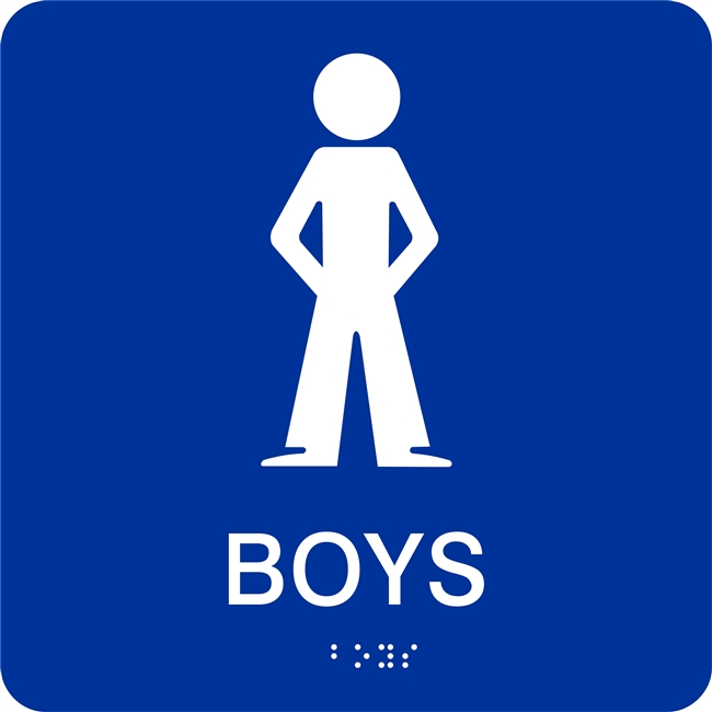 Boy's Restroom Braille Sign