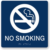 No Smoking Braille Sign
