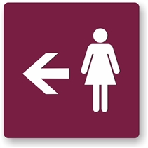 Women's Directional Restroom Sign