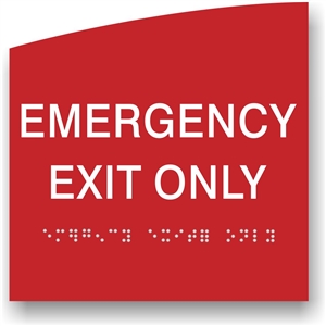 EMERGENCY EXIT Closed Braille Sign