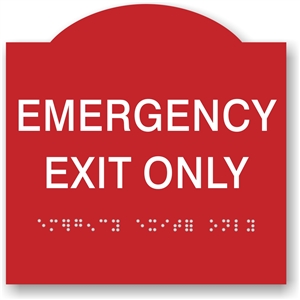 EMERGENCY EXIT Closed Braille Sign