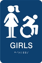 ADA Braille Girl's Restroom Sign