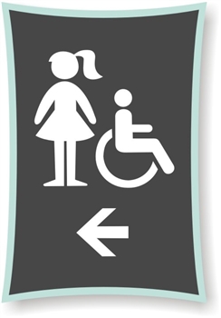 Girl's directional Sign